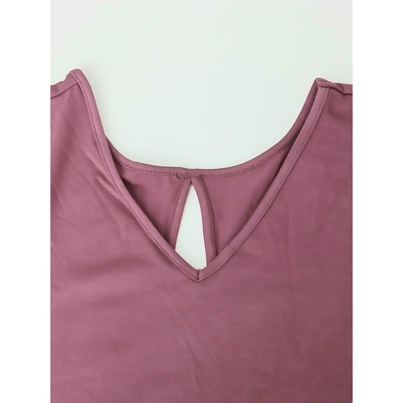 Betabrand Top Women's Size XS Mauve Flow Reversible Short Sleeve Pullover NEW - Picture 4 of 9